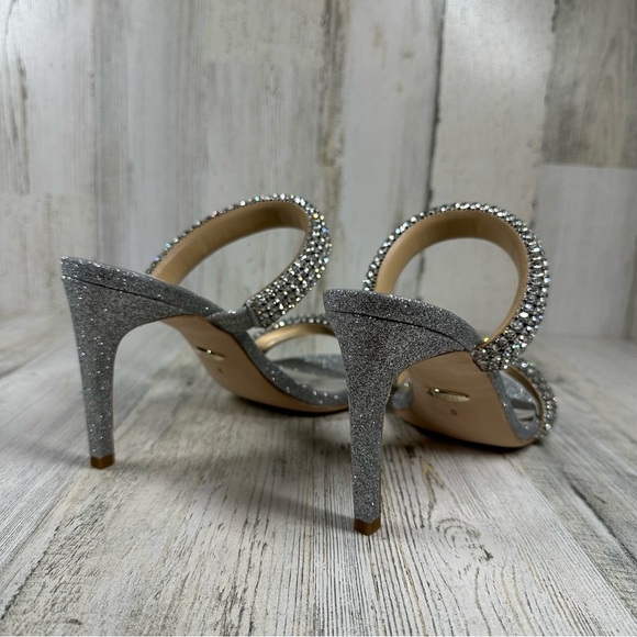 New Badgley Mischka Women's Sade Jeweled Double-Band Stiletto Heeled Sandal #958 - Picture 5 of 11